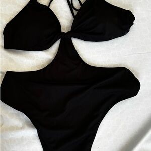 Black Cutout One-Piece Swimsuit
